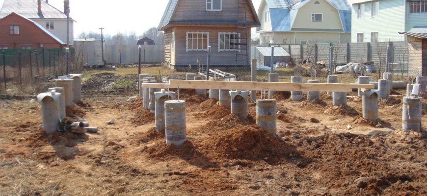 Этапы строительства столбчатого фундамента