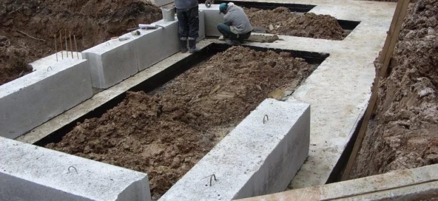 Фундаменты из железобетонных блоков